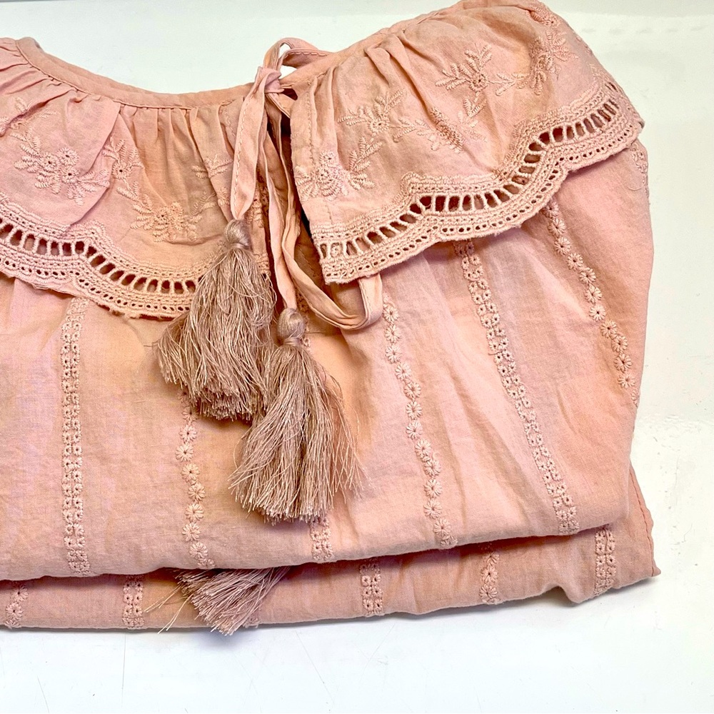 Shabby Chic Pink Ruffle Blouse - Picture 6 of 7
